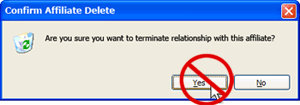Confirm Affiliate Delete