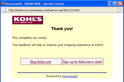 Kohl's Survey (printscreen 2)