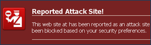 Attack site FireFox warning