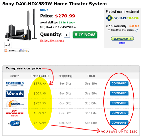 TheNerds.net comparing competitors
