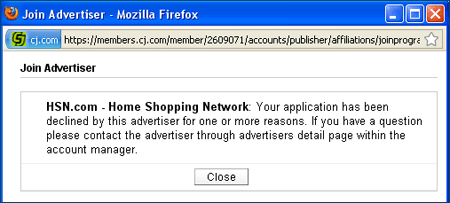 Automatic affiliate decline