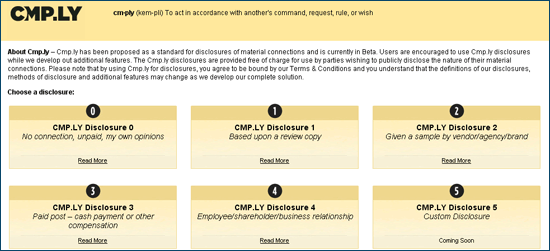 CMP.ly Types of Disclosure Policies