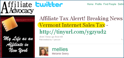 Vermont affiliate sales tax
