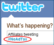 #NoAdTax Twitter hashtag