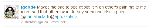 Capitalism on tragedy