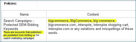 Affiliate paid search policy