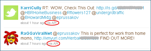 Spam via Twitter API