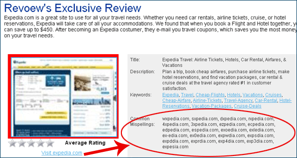 Revoew's review of Expedia.com