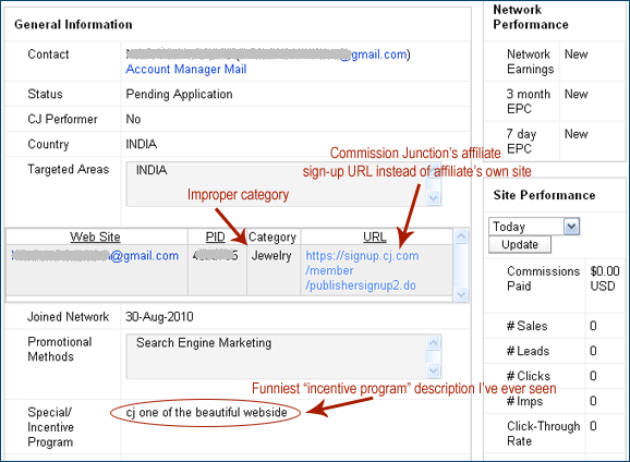 Hopeless affiliate application