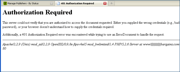 401 Authorization Required