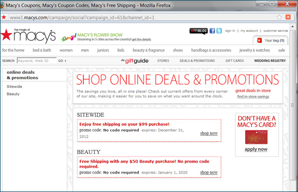 Macy's coupons sales april 2020