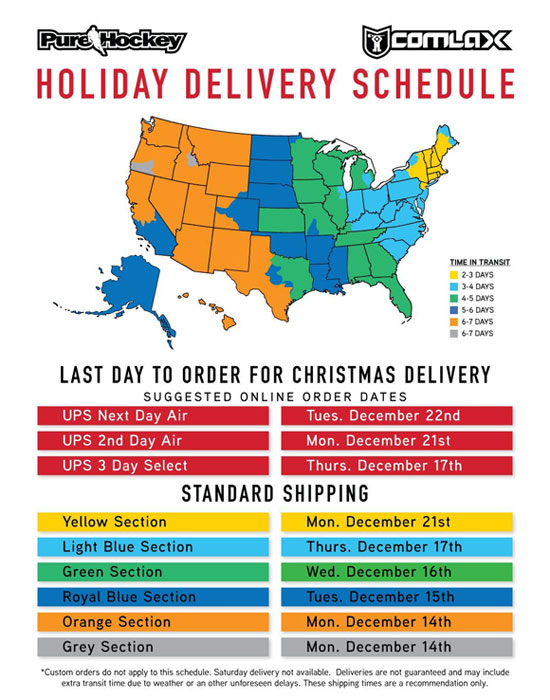 Pure Hockey Christmas shipping