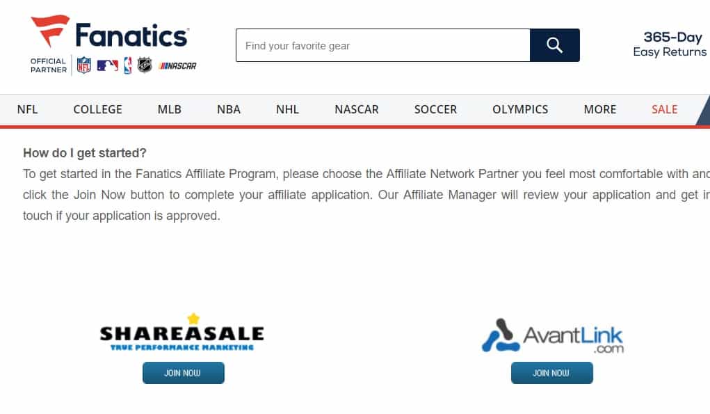 Fanatics affiliate marketing programs