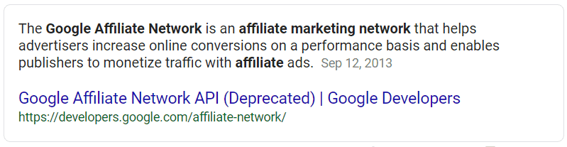 Google Affiliate Network