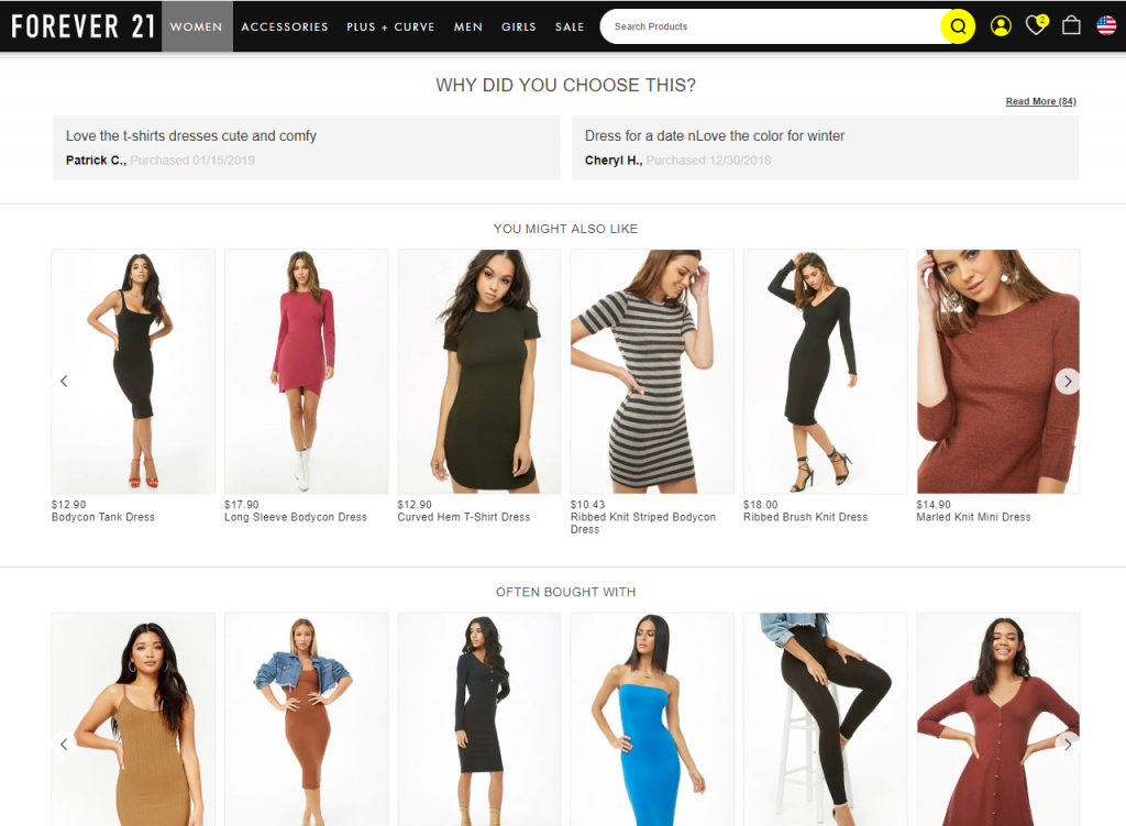 Forever21 Personalized Content