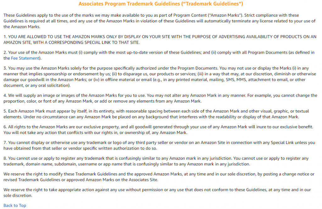 Amazon Associates Program Trademark Guidelines