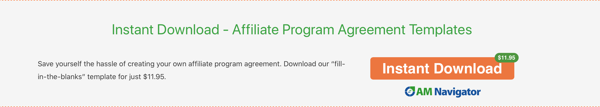 Affiliate Program Agreement Template promotion