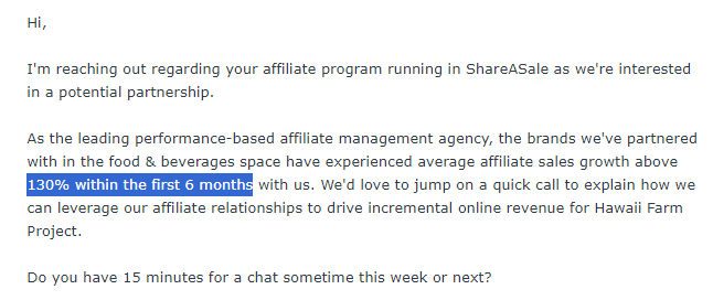affiliate marketing agency email